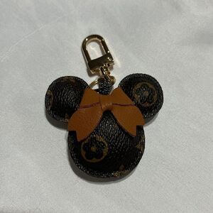 Monogram Canvas‎ Mickey Mouse Leather keychain, Gold Accents
